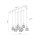 Pendelleuchte Schwarz 8-flmg L:95 cm E14 Glas in Cognac