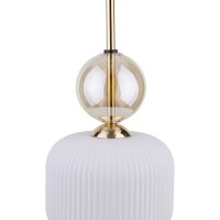 Hängelampe Schwarz Weiß Gold Ø 15 cm Kugel