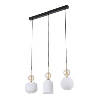 H&auml;ngelampe Schwarz Wei&szlig; Gold 3-flammig L:65 cm...