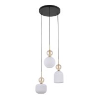 Pendelleuchte Modern Glas Schwarz Gold Wei&szlig; E14...