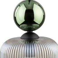 Hängelampe Glas Metall B:15 cm E14 Schwarz Grün...