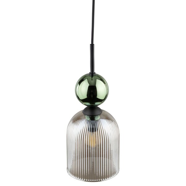 Dekorative Pendelleuchte Glas B:13 cm E14 Grün Cognac