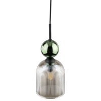 Dekorative Pendelleuchte Glas B:13 cm E14 Grün Cognac