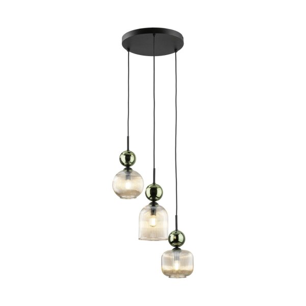 Pendelleuchte Grün Cognac Glas B:41 cm E14 stilvoll