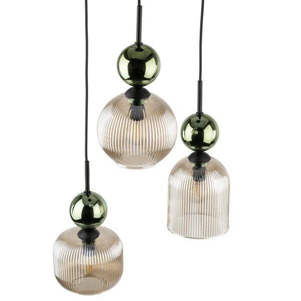 Pendelleuchte Grün Cognac Glas B:41 cm E14 stilvoll