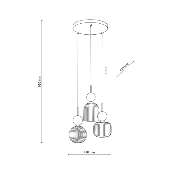 Pendelleuchte Grün Cognac Glas B:41 cm E14 stilvoll