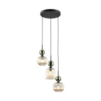 Pendelleuchte Gr&uuml;n Cognac Glas B:41 cm E14 stilvoll