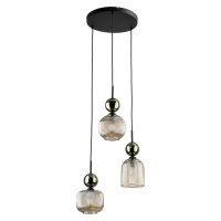 Pendelleuchte Grün Cognac Glas B:41 cm E14 stilvoll