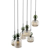 Pendelleuchte Grün Cognac Glas B:65 cm E14 6-flammig