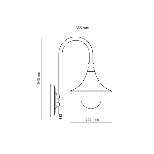 Wandlampe außen Glas Aluminium B:27 cm E27 IP44 Vintage