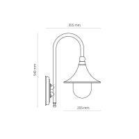 Wandlampe außen Glas Aluminium B:27 cm E27 IP44...
