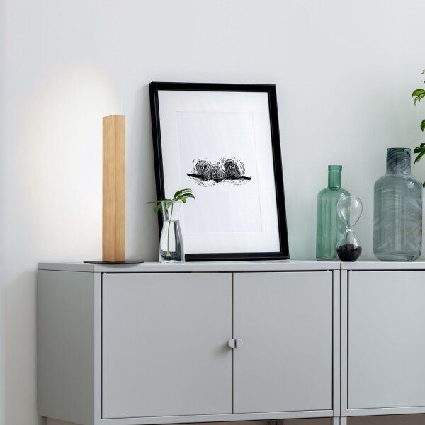 LED Tischleuchte Holz 41,5 cm 3000 K Schwarz Kiefer