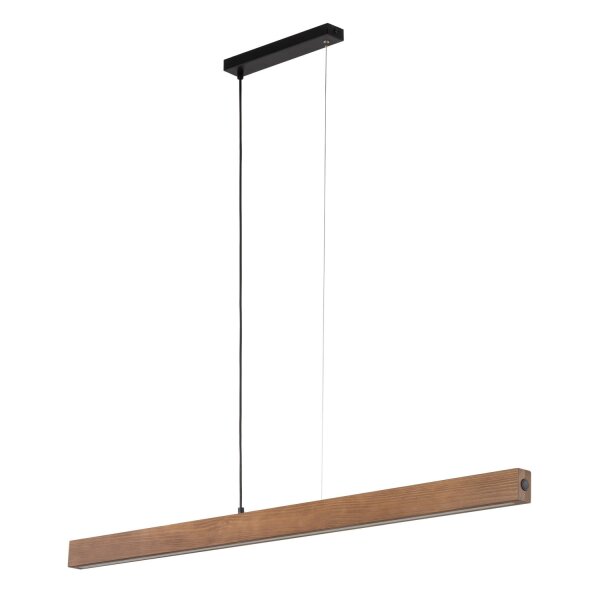 LED Pendelleuchte Schwarz 3000 K 126 cm Holz Nuss
