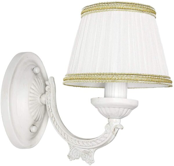 Applique Shabby Blanc Tissu Classique E14 SOFIA