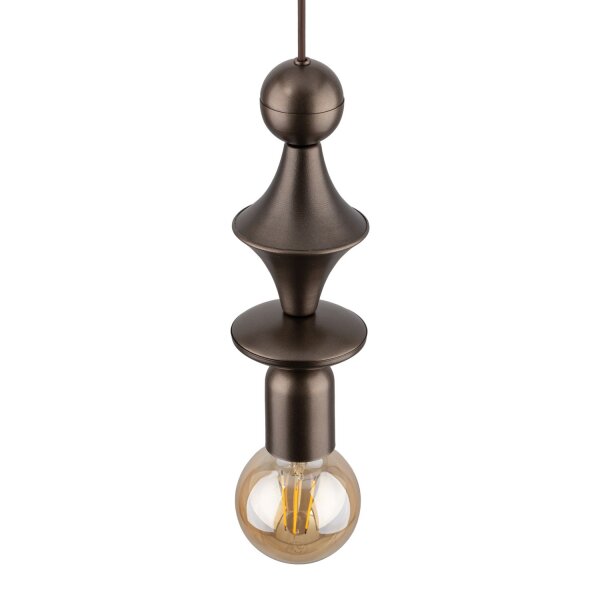 Dekorative Hängelampe Braun B:10 cm E27 Stahl Modern