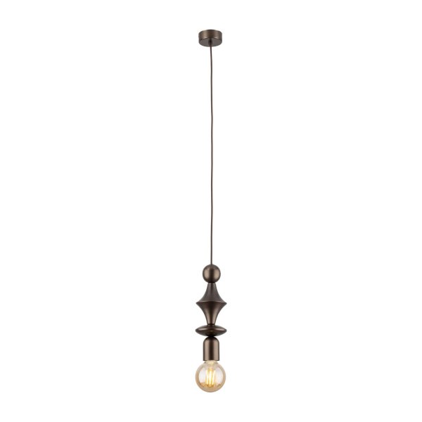 Dekorative Hängelampe Braun B:10 cm E27 Stahl Modern