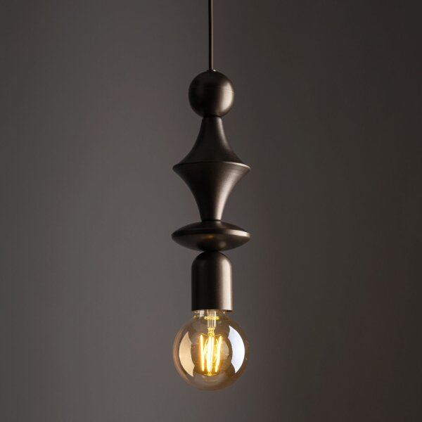 Dekorative Hängelampe Braun B:10 cm E27 Stahl Modern