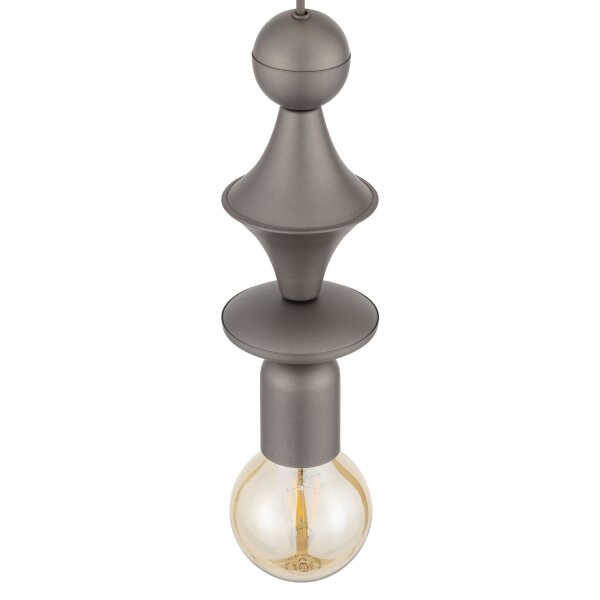 Dekorative Hängelampe Graphit B:10 cm E27 Stahl Modern