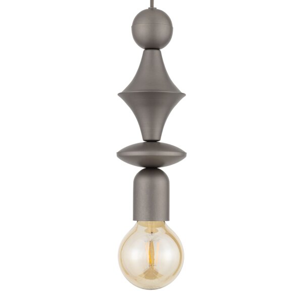 Dekorative Hängelampe Graphit B:10 cm E27 Stahl Modern