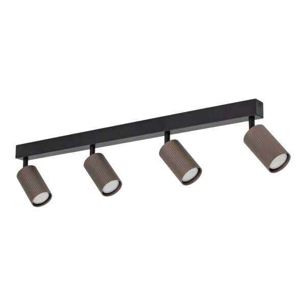 Deckenspot Braun Schwarz Metall 88 cm GU10 4-flmg