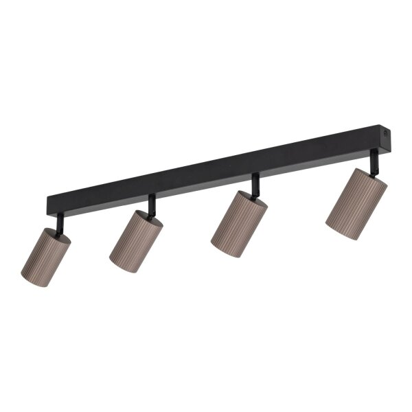 Deckenspot Braun Schwarz Metall 88 cm GU10 4-flmg