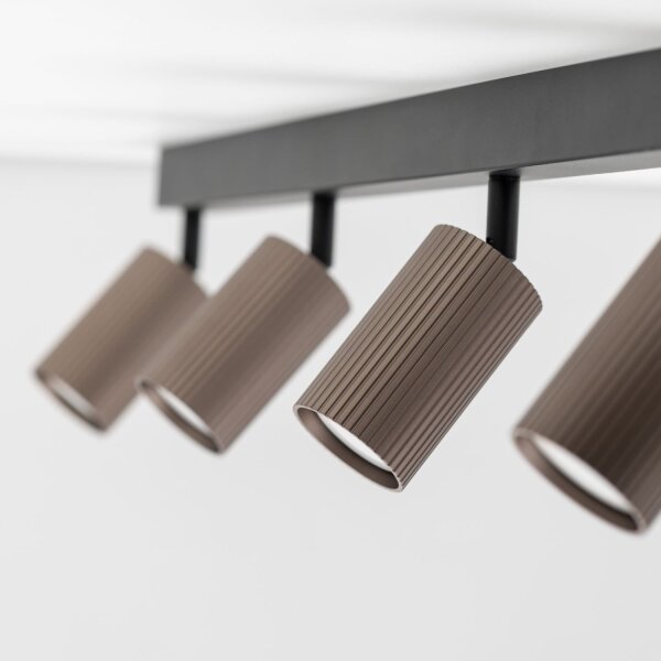 Deckenspot Braun Schwarz Metall 88 cm GU10 4-flmg