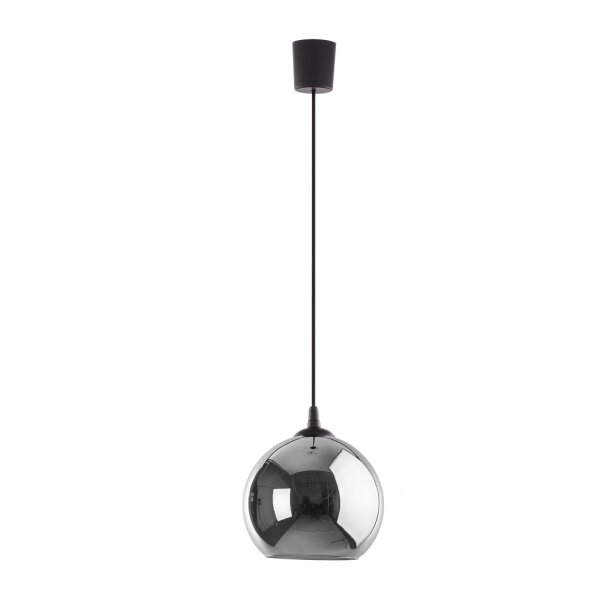 Pendelleuchte Glas Graphit B:25 cm Schwarz E27 Modern