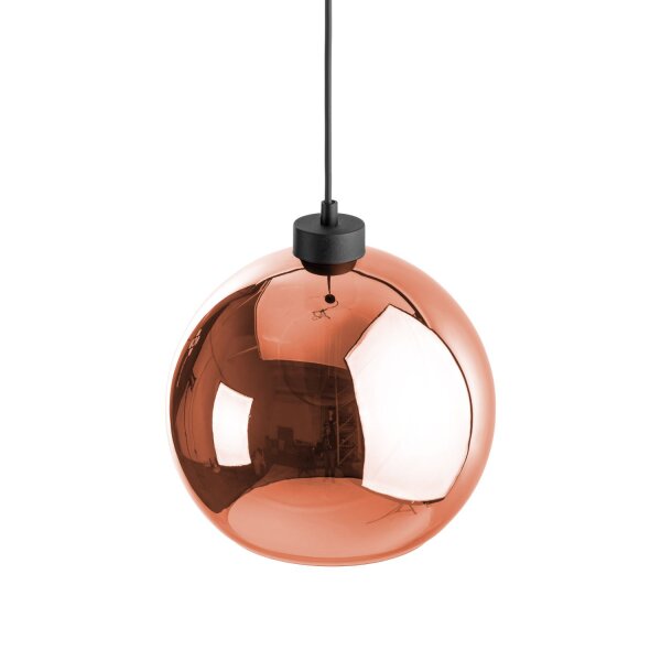 Pendelleuchte Glas in Kupfer Ø25 cm Schwarz E27 Modern