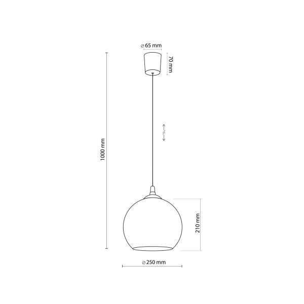 Pendelleuchte Glas in Kupfer Ø25 cm Schwarz E27 Modern