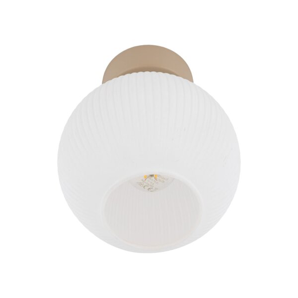 Deckenleuchte Glaskugel blendarm Beige L:15 cm E14