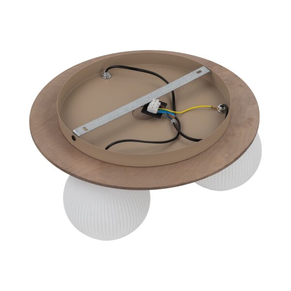 Deckenleuchte Glas blendarm Beige L:42 cm E14 3-flammig