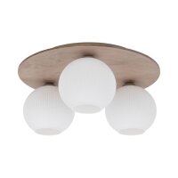 Deckenleuchte Glas blendarm Beige L:42 cm E14 3-flammig