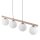Hängelampe Beige 4-flammig 95 cm Metall E14 Glas Weiß