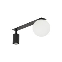 Deckenspot flexibel Glas Metall Schwarz 43 cm GU10 Glas