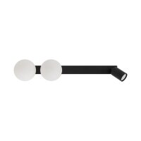 Deckenleuchte Metall Glas Schwarz L:62,5 cm GU10 G9