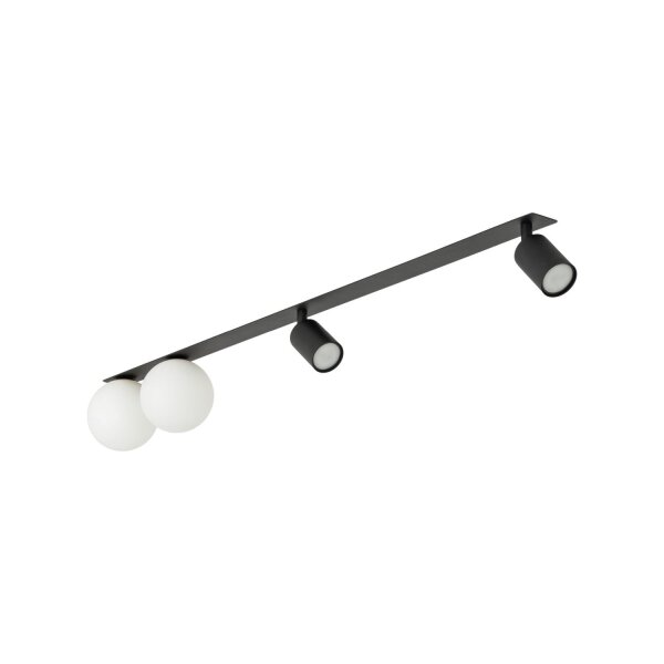 Deckenleuchte Schwarz 112 cm GU10 Metall Glas flexibel
