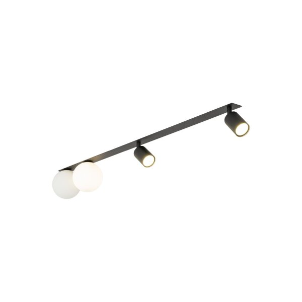 Deckenleuchte Schwarz 112 cm GU10 Metall Glas flexibel