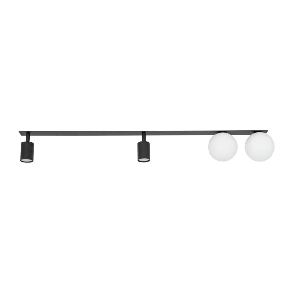 Deckenleuchte Schwarz 112 cm GU10 Metall Glas flexibel