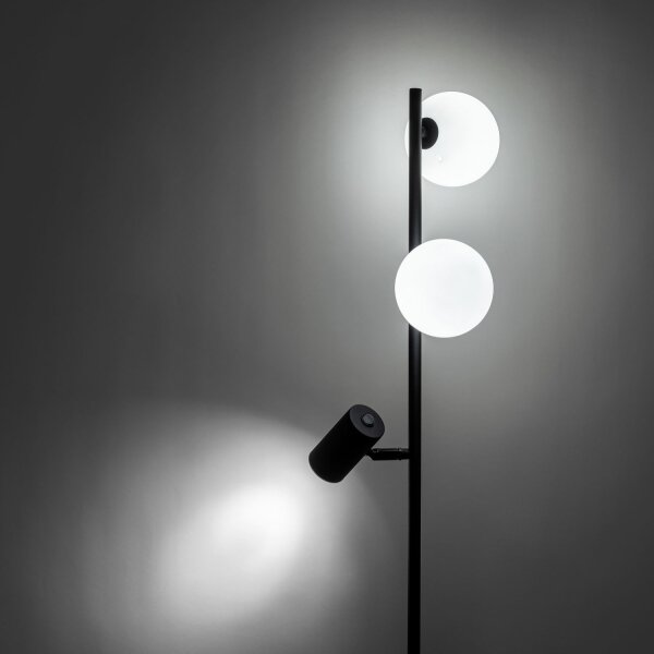 Stehlampe Schwarz 152 cm GU10 G9 Metall Glas flexibel