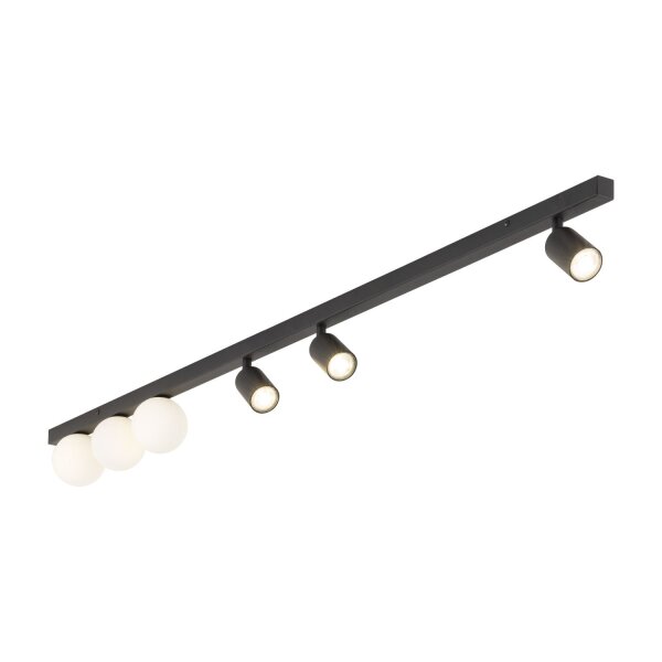 Deckenleuchte Schwarz Weiß Metall Glas 159 cm GU10 G9