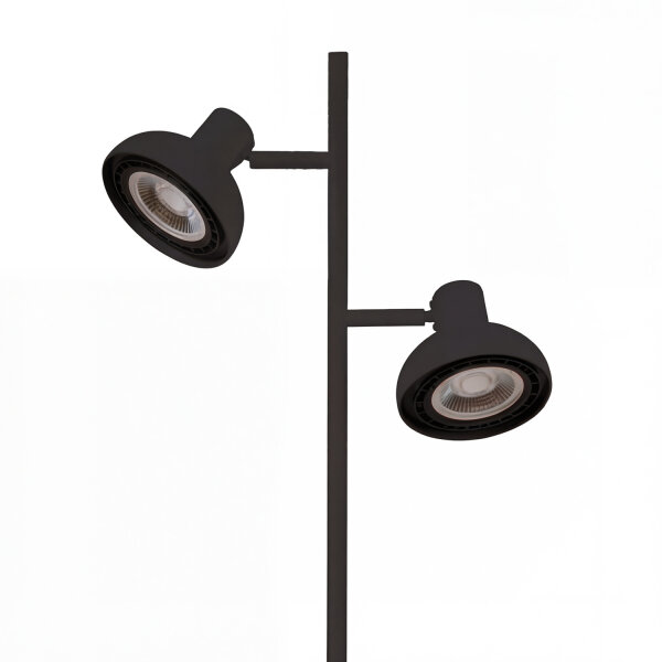 Stehleuchte Schwarz schwenkbar GU10 2-flammig H:138 cm