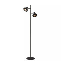 Stehleuchte Schwarz schwenkbar GU10 2-flammig H:138 cm