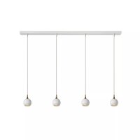Pendelleuchte Esstisch Weiß Messing Metall GU10 100 cm