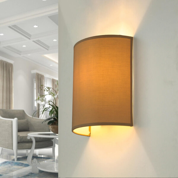 Wandleuchte Stoff Kaffeebraun E27 Up Down ALICE