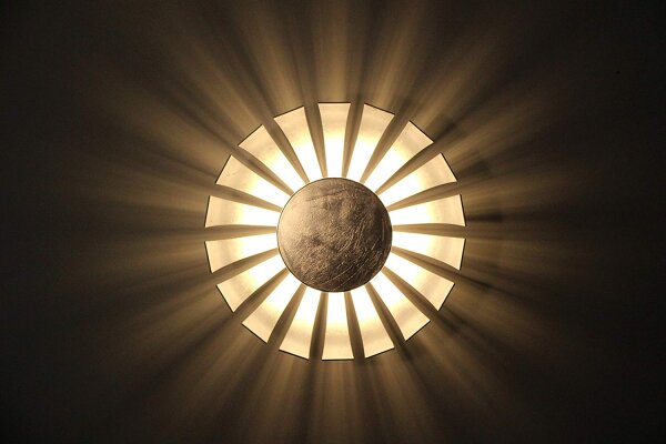 Plafonnier LED argent 1100lm rond 26cm FLARE