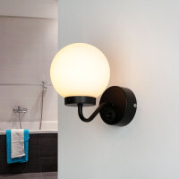 Lampe de salle de bain murale IP44 Noir Blanc Abat-jour...