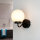 Lampe de salle de bain murale IP44 Noir Blanc Abat-jour en verre TOHO