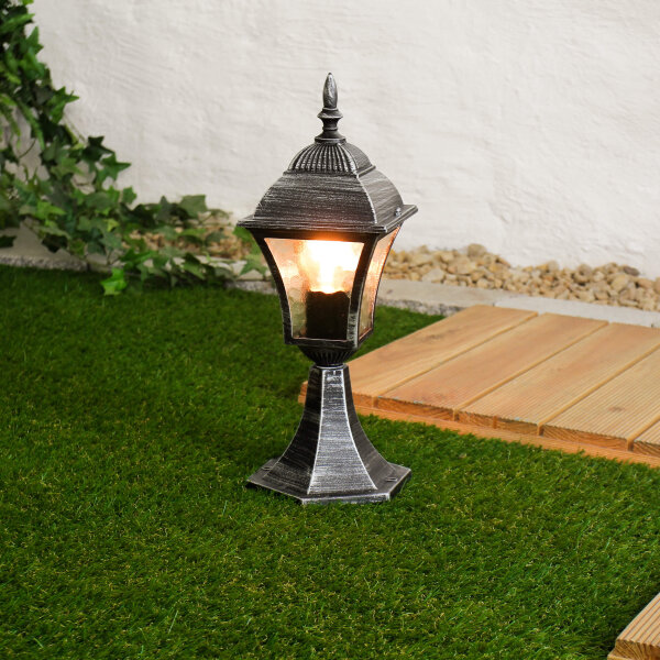 Luminaire dallée antique jardin TOSCANA argent résistant à la pluie