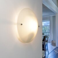 Runde Deckenlampe Glas rund &Oslash;25cm flach Wohnzimmer