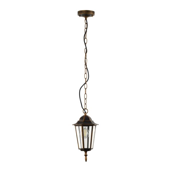 Außenlampe Glas Schwarz Gold Vintage E27 IP44 17,5 cm